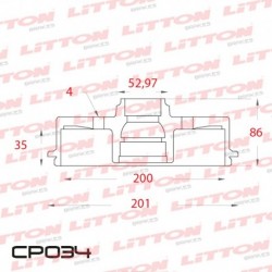 CAMPANA DE FRENO CHEVROLET CORSA TODOS NUEVO - 02/.. TRAS.C/MAZADIAM.228MM CUBO 200MM BD1242