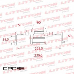 CAMPANA DE FRENO MITSUBISHI MONTERO IO 1.6 3P / 1.8 5P - 99/.. TRAS.DIAM.278MM CUBO 229MM BD7040