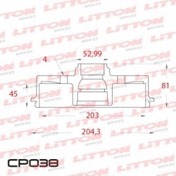 CAMPANA DE FRENO FORD ECOSPORT 4X2 TODOS - 03/.. TRAS.C/MAZADIAM.239MM CUBO 203,5MM BD1113