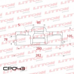 CAMPANA DE FRENO TRASERO 280MM - BD0182