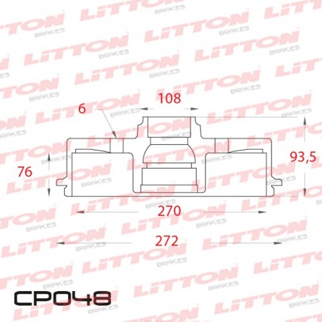 CAMPANA DE FRENO MITSUBISHI L-200 2.5 TDI - 03/.. TRAS.LLANTA 16`DIAM.330,5MM CUBO 270MM BD7044