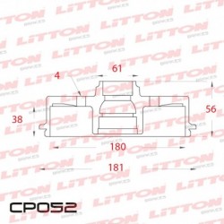 CAMPANA DE FRENO HONDA FIT 1.4 - 03/08 TRAS.DIAM.224MM CUBO 180MM BD3903