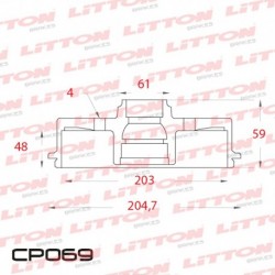 CAMPANA DE FRENO FIAT ARGO 1.3 - 17/.. TRAS.DIAM.249,3MM CUBO 203,2MM BD4593