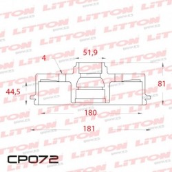 CAMPANA DE FRENO  TRASERO 180mm - BD4732