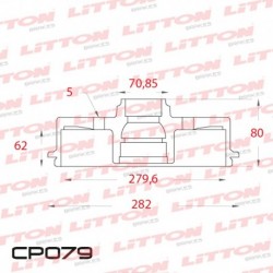 CAMPANA DE FRENO CHEVROLET BLAZER TODOS - 97/11 TRAS.DIAM.316MM CUBO 279,5MM BD9933