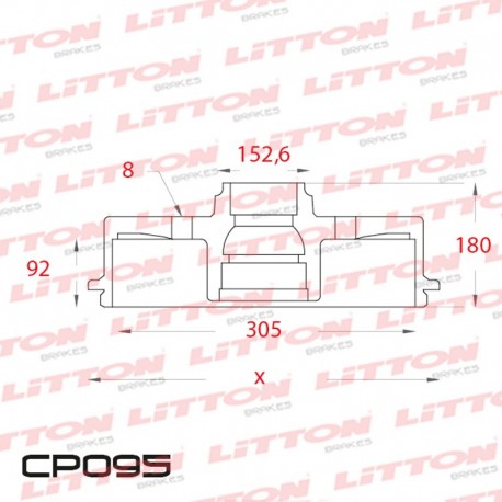 CAMPANA DE FRENO TRASERO 305MM -