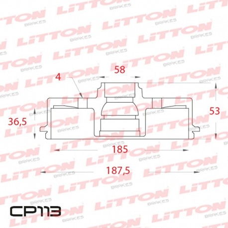 CAMPANA DE FRENO TRASERO 185MM -