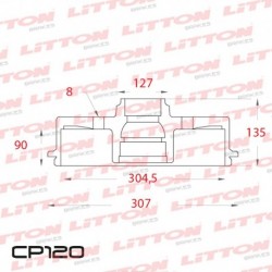 CAMPANA DE FRENO FORD F100 TODOS NUEVA / HEAVY - 00/.. TRAS.DIAM.357MM CUBO 304MM BD0252