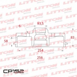 CAMPANA DE FRENO TRASERO 254MM -