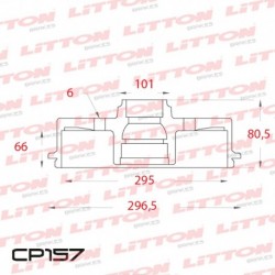 CAMPANA DE FRENO CHEVROLET S-10 4X2 / 4X4 NUEVA - 12/.. TRAS.+ - ABSDIAM.337MM CUBO 295MM BD3971