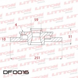 DISCO DE FRENO SOLIDO ALFA ROMEO 164 2.0I TWIN SPARK - 91/98 TRAS.DIAM.251MM CUBO 10MM