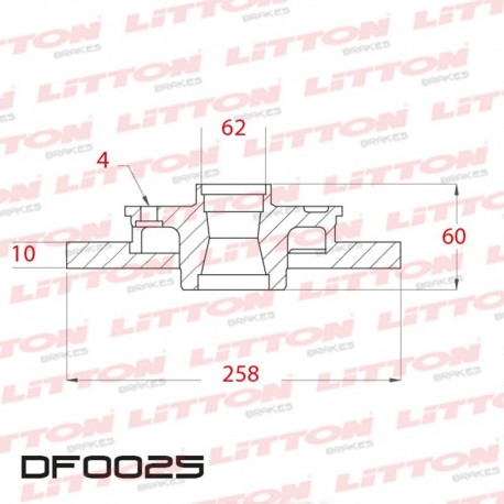 DISCO DE FRENO SOLIDO BMW 316 E21 - 85/91 TRAS.DIAM.258MM CUBO 10MM