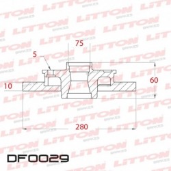 DISCO DE FRENO SOLIDO BMW 316 SALOON / TOURING - 91/95 TRAS.DIAM.280MM CUBO 9,9MM