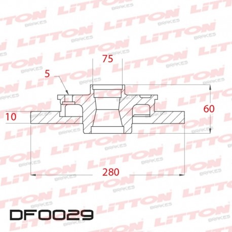 DISCO DE FRENO SOLIDO BMW 316 SALOON / TOURING - 91/95 TRAS.DIAM.280MM CUBO 9,9MM