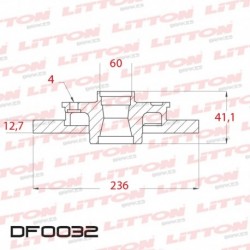 DISCO DE FRENO SOLIDO CHEVROLET ASTRA CORSA OPEL ALEMAN - 99/.. DELANTERO DIAM.236MM CUBO 12,6MM