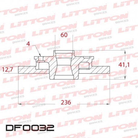 DISCO DE FRENO SOLIDO CHEVROLET ASTRA CORSA OPEL ALEMAN - 99/.. DELANTERO DIAM.236MM CUBO 12,6MM