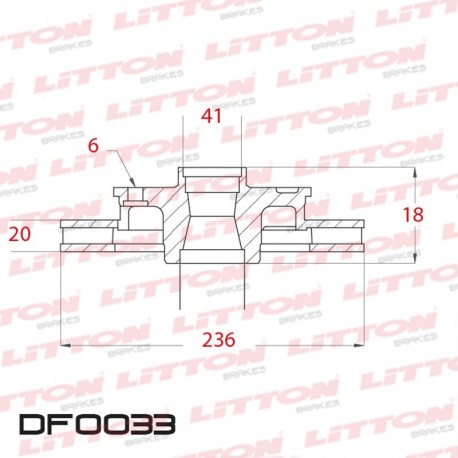 DISCO DE FRENO VENTILADO CHEVROLET CORSA AGILE 1.4 8V - 09/.. DELANTERO DIAM.236MM CUBO 20MM