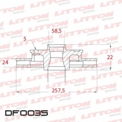 DISCO DE FRENO VENTILADO CHEVROLET OMEGA GL / GLS - 90/98 DELANTERO DIAM.258MM CUBO 24MM