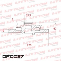 DISCO DE FRENO SOLIDO CHEVROLET OMEGA TODOS - 90/98 TRAS.DIAM.270MM CUBO 10MM