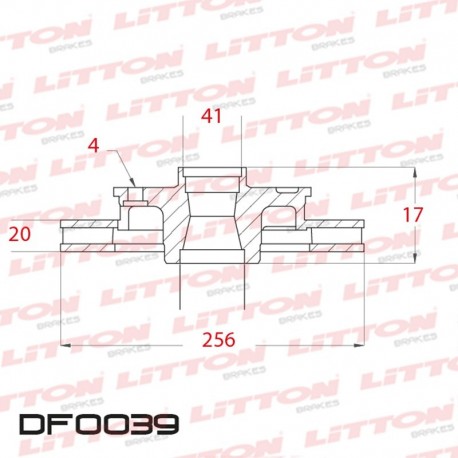 DISCO DE FRENO VENTILADO CHEVROLET CORSA 1.6 16V - 93/96 DELANTERO GSIDIAM.256MM CUBO 19,9MM