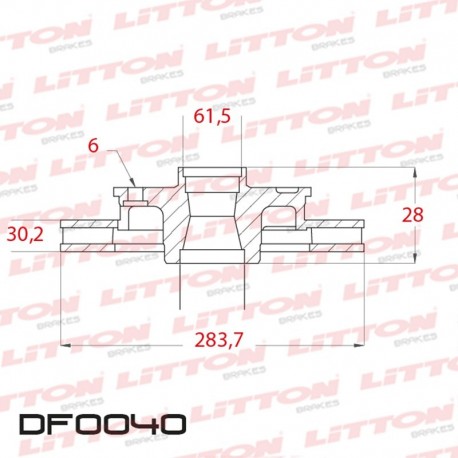 DISCO DE FRENO VENTILADO CHEVROLET GRAND BLAZER TODOS - 97/.. DELANTERO DIAM.283,5MM CUBO 30MM