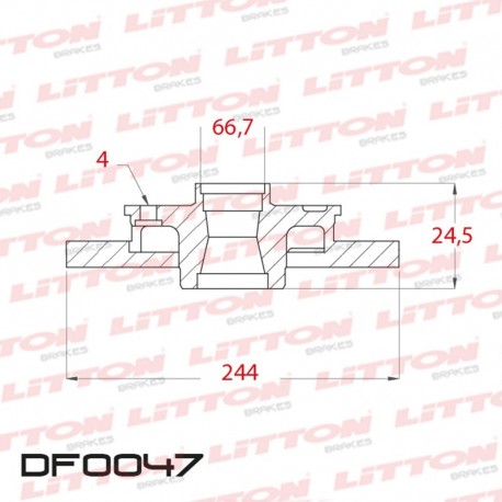 DISCO DE FRENO SOLIDO DELANTERO 244,5MM -