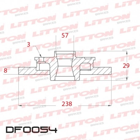 DISCO DE FRENO SOLIDO DELANTERO 238mm - BD7199