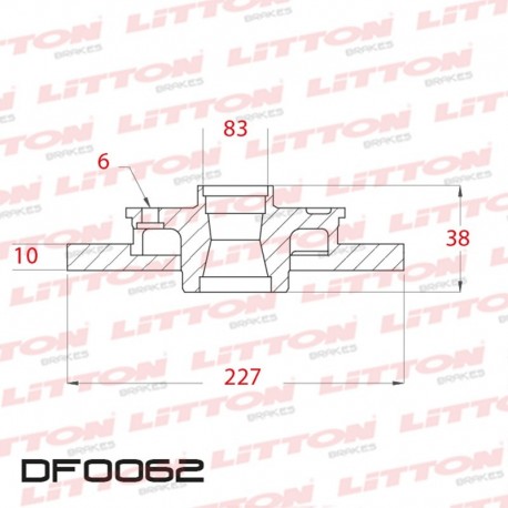 DISCO DE FRENO SOLIDO DACIA 1200 TODOS - 80/.. DELANTERO DIAM.228MM CUBO 10,2MM