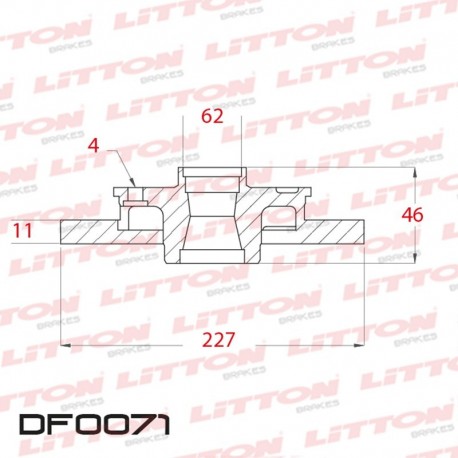 DISCO DE FRENO SOLIDO FIAT 128 EUROPA - 80/85 DELANTERO DIAM.227MM CUBO 11MM