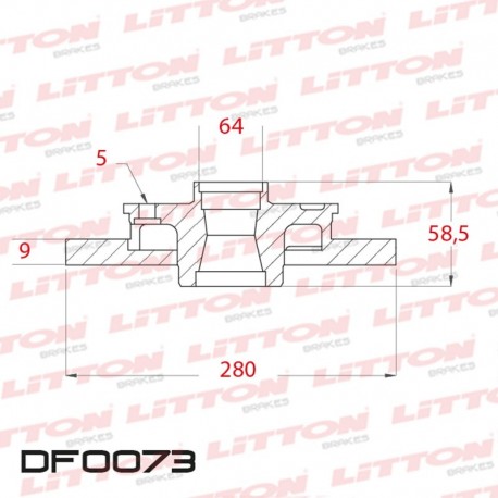 DISCO DE FRENO SOLIDO HONDA CR-V 2.0 - 97/.. TRAS.DIAM.280MM CUBO 9MM