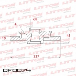 DISCO DE FRENO SOLIDO FIAT 125 TODOS - 68/83 DELANTERO DIAM.227MM CUBO 10MM