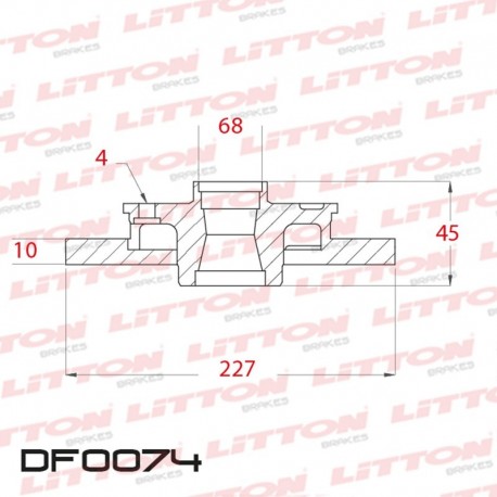 DISCO DE FRENO SOLIDO FIAT 125 TODOS - 68/83 DELANTERO DIAM.227MM CUBO 10MM