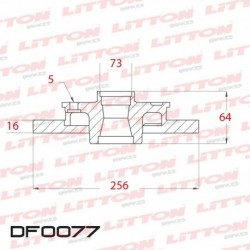 DISCO DE FRENO DELANTERO SOLIDO PARA FIAT DUCATO (D.84) (DIAMETRO 256MM-ALTURA 64MM-AGUJEROS 5+5)