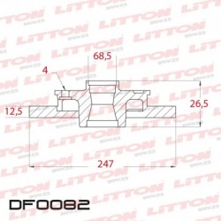 DISCO DE FRENO SOLIDO FORD TAUNUS TODOS - 77/.. DELANTERO DIAM.247,5MM CUBO 12,7MM