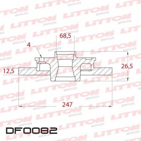 DISCO DE FRENO SOLIDO FORD TAUNUS TODOS - 77/.. DELANTERO DIAM.247,5MM CUBO 12,7MM