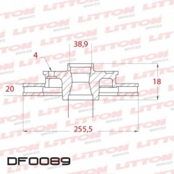 DISCO DE FRENO VENTILADO AUDI 90 COUPE / QUATTRO - 83/91 DELANTERO DIAM.256MM CUBO 20MM