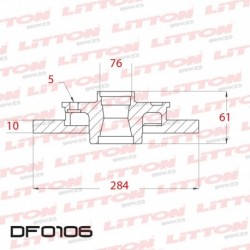 DISCO DE FRENO SOLIDO HYUNDAI SANTA FE 2.0 CRDI - 01/05 TRAS.DIAM.283,7MM CUBO 10MM