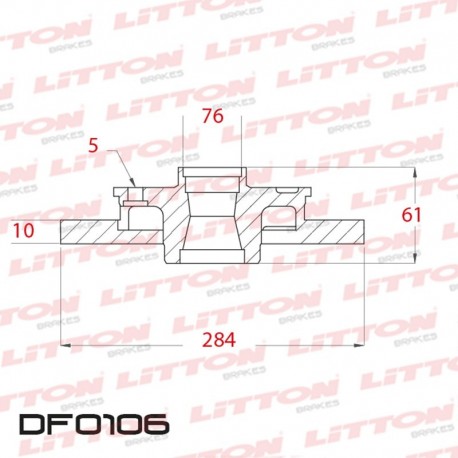 DISCO DE FRENO SOLIDO HYUNDAI SANTA FE 2.0 CRDI - 01/05 TRAS.DIAM.283,7MM CUBO 10MM