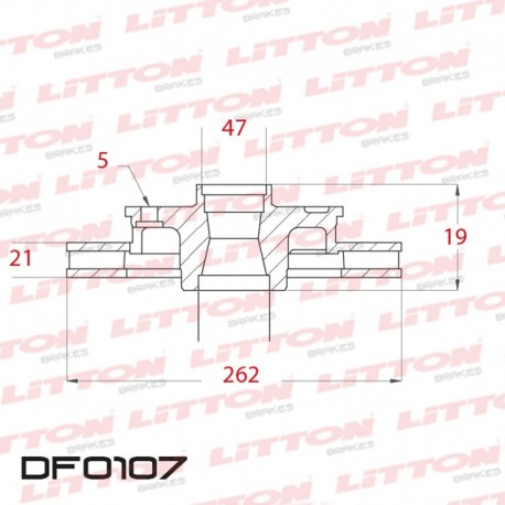 DISCO DE FRENO VENTILADO ACURA RSX TODOS - 04/.. DELANTERO DIAM.262MM CUBO 22MM