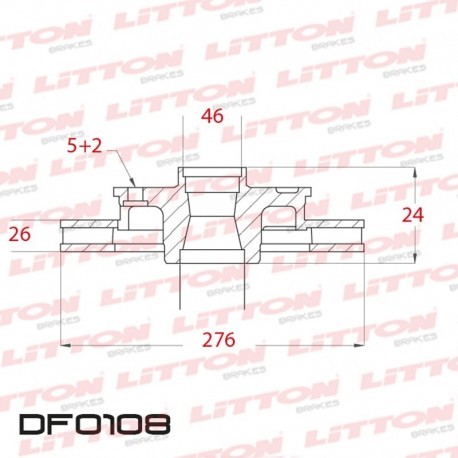 DISCO DE FRENO VENTILADO HYUNDAI SANTA FE 2.0 CRDI - 01/.. DELANTERO DIAM.276MM CUBO 26MM