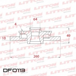 DISCO DE FRENO SOLIDO HONDA ACCORD TODOS - 92/.. TRAS.DIAM.260MM CUBO 10MM