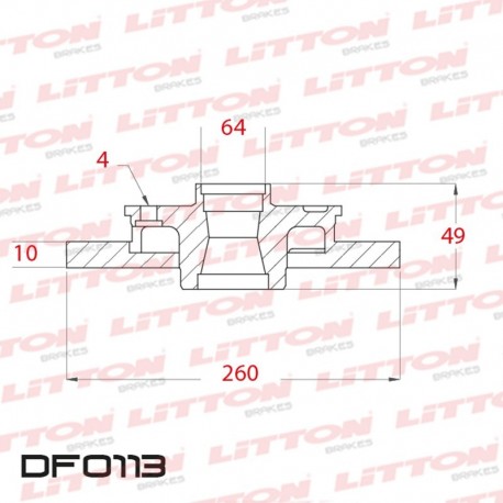 DISCO DE FRENO SOLIDO HONDA ACCORD TODOS - 92/.. TRAS.DIAM.260MM CUBO 10MM