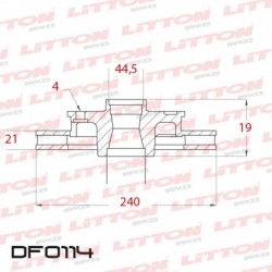 DISCO DE FRENO VENTILADO HONDA CIVIC 1.5/1.6 - 91/96 DELANTERO DIAM.240MM CUBO 21MM