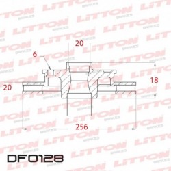 DISCO DE FRENO VENTILADO KIA BESTA 2.2 D - 95/.. DELANTERO DIAM.256MM CUBO 20MM