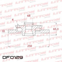 DISCO DE FRENO SOLIDO LADA LAIKA TODOS - 93/99 DELANTERO DIAM.252MM CUBO 10MM