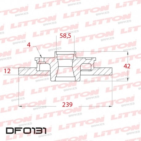 DISCO DE FRENO SOLIDO LADA SAMARA 1.3 (5 PUERTAS) - 93/99 DELANTERO DIAM.239MM CUBO 12MM