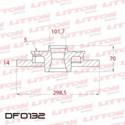 DISCO DE FRENO SOLIDO LAND ROVER DEFENDER 90 - 95/05 DELANTERO DIAM.298MM CUBO 14MM