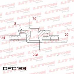 DISCO DE FRENO VENTILADO LAND ROVER DEFENDER 90 - 95/05 DELANTERO DIAM.298MM CUBO 24MM