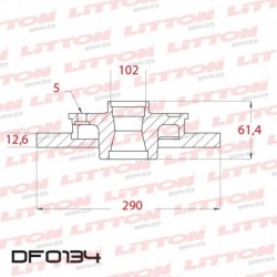 DISCO DE FRENO SOLIDO LAND ROVER DEFENDER 90 - 95/05 TRAS.DIAM.290MM CUBO 13MM