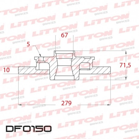 DISCO DE FRENO SOLIDO MB 200 W123 - ../85 TRAS.DIAM.279MM CUBO 10MM